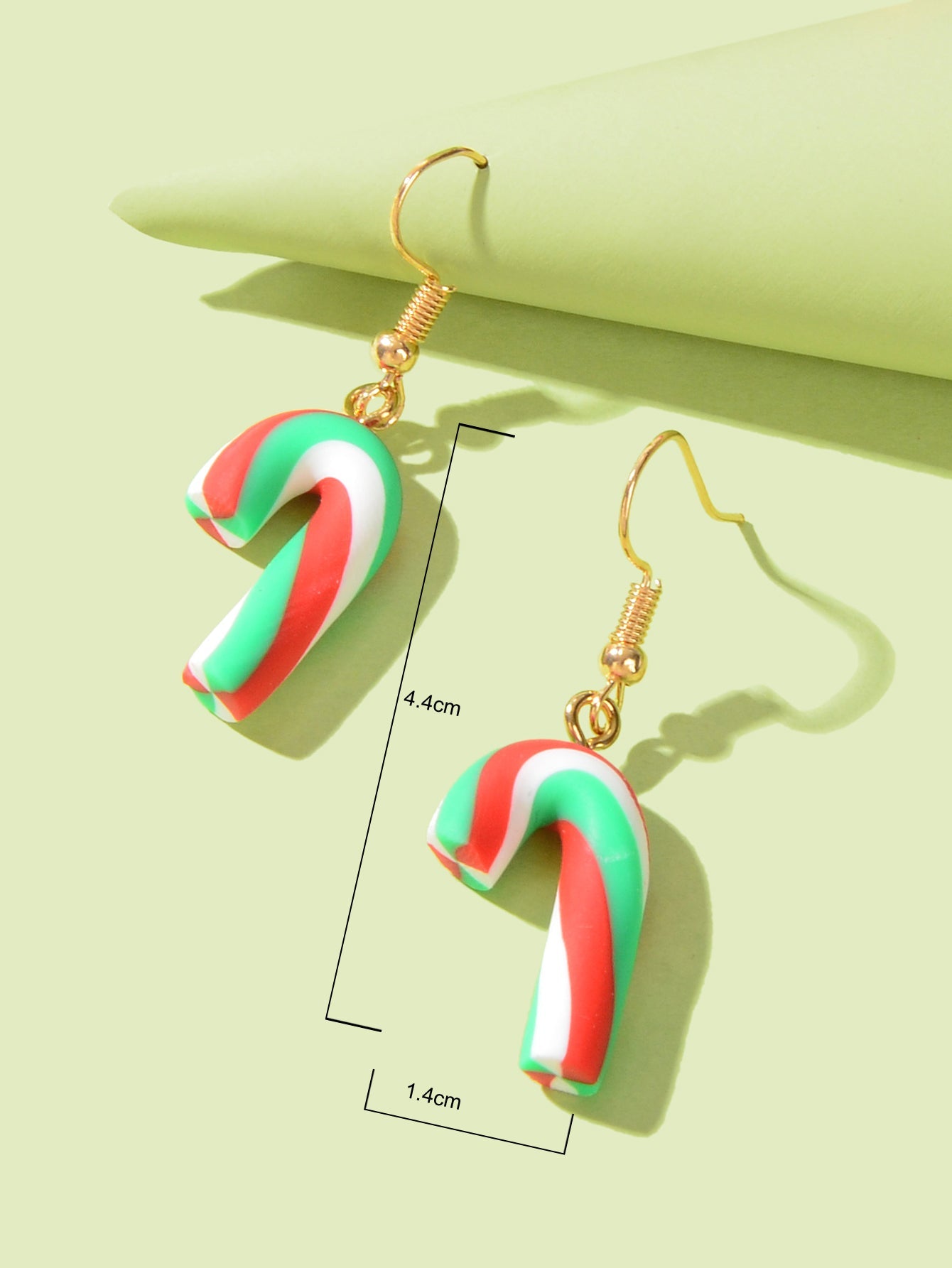Christmas Candy Cane Earrings Red Green Xmas Dangle Drop Jewellery