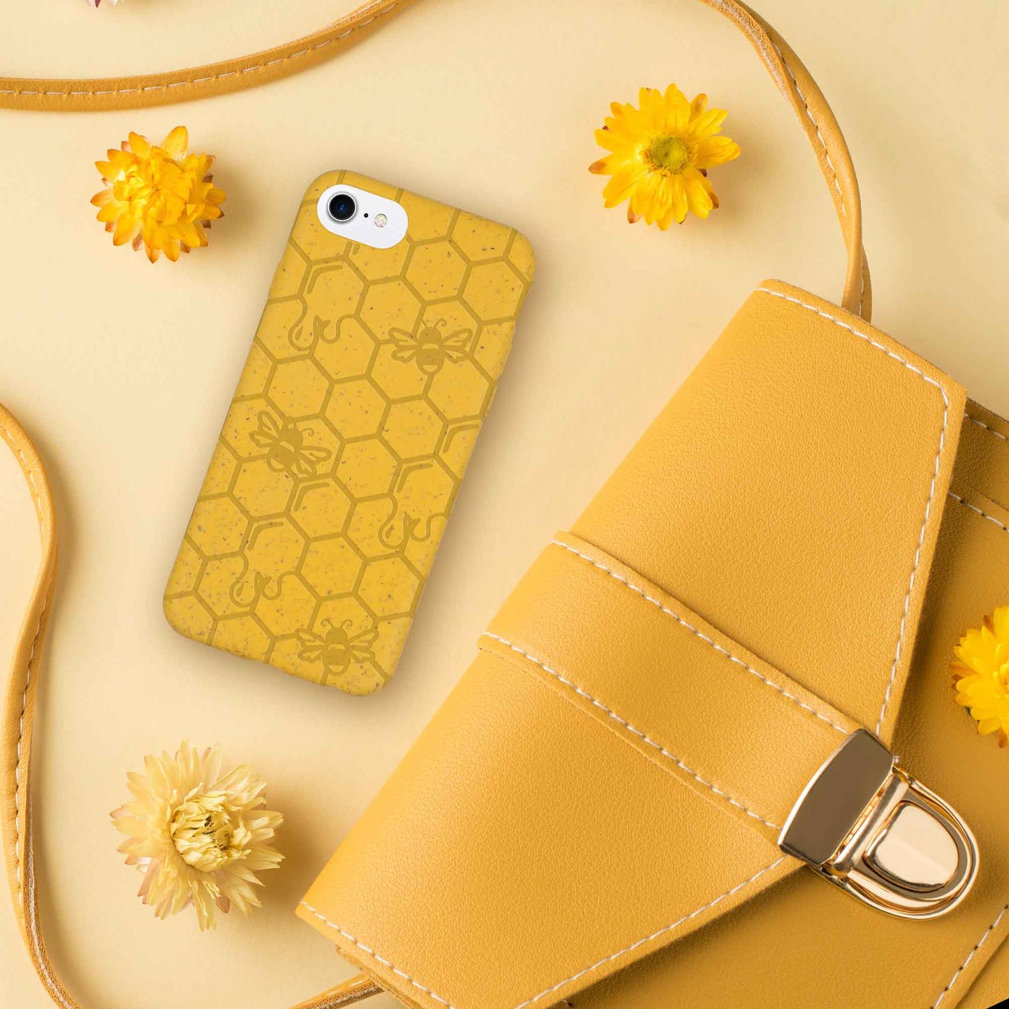 Honey Bee - Biodegradable phone case - Yellow, Orange and Black