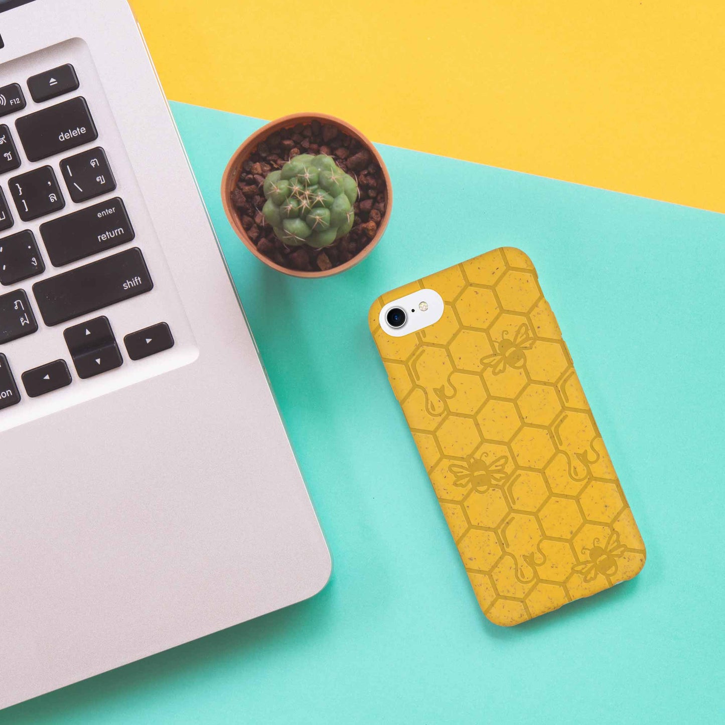 Honey Bee - Biodegradable phone case - Yellow, Orange and Black