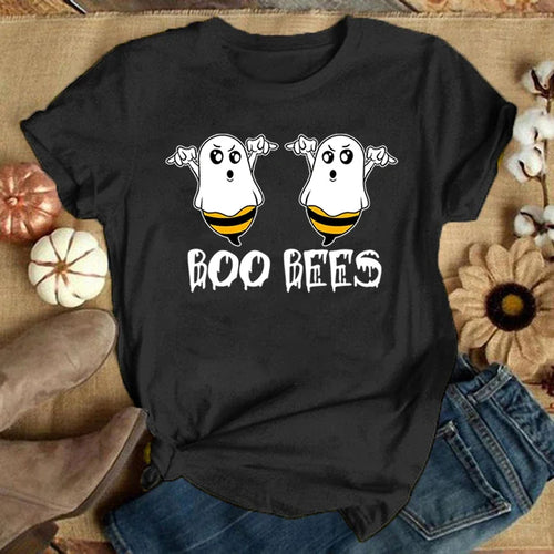 Summer Short Sleeve Tee Shirt Funny Boo Bees Letter Print TShirt