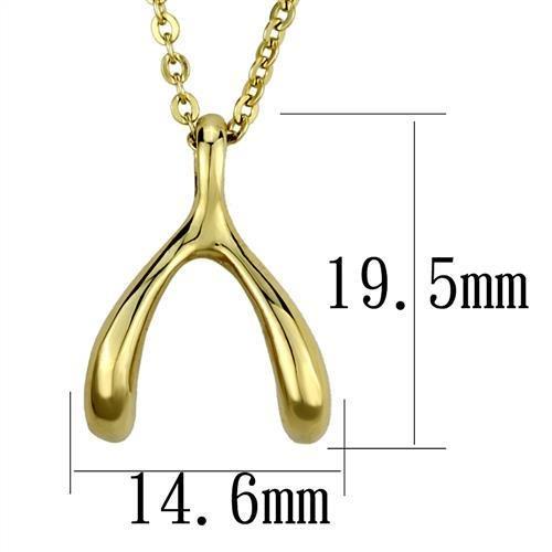 TK2528 - IP Gold(Ion Plating) Stainless Steel Chain Pendant with No