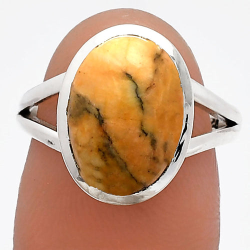 Natural Honey Dendritic Opal Ring size-7 R-1005 SDR230518
