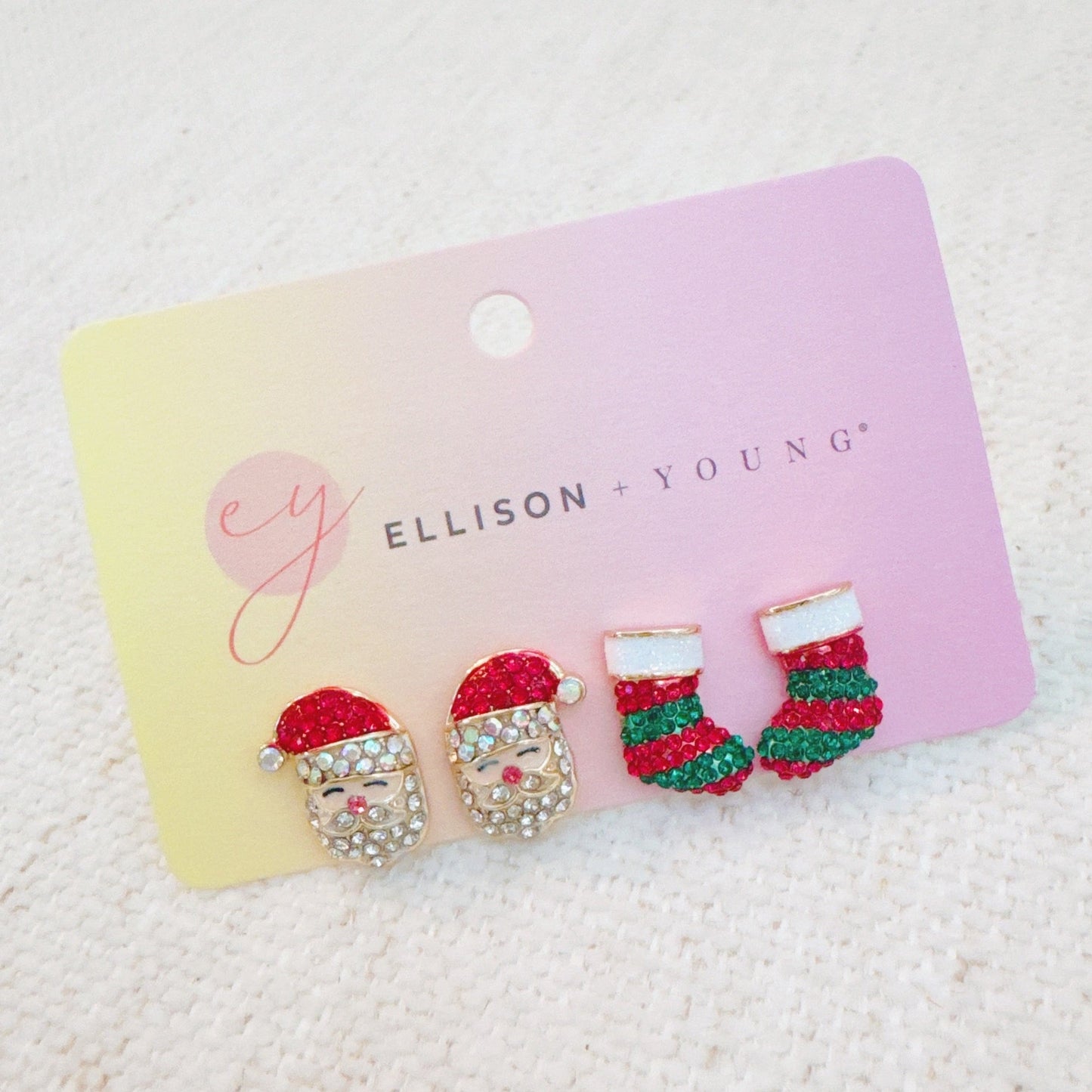 Santa & Stocking Earring Set Of 2 – Holiday Sparkle