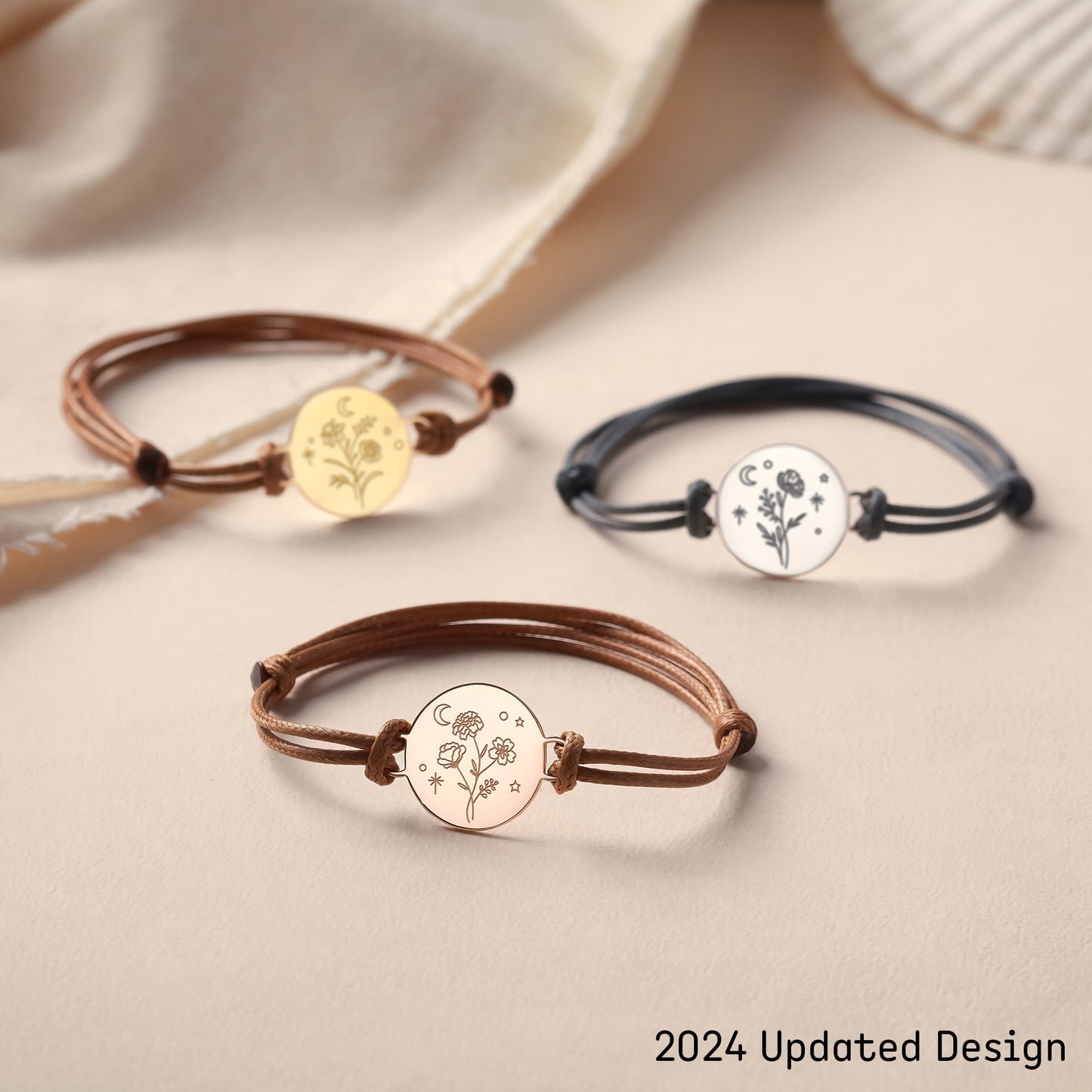 Combined Birth Month Flower Bracelet, Birthflower Gift,Mother Bracelet