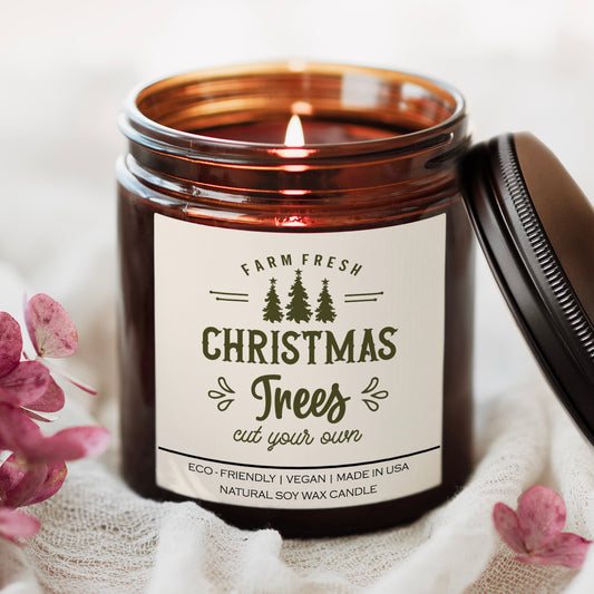 Farm fresh christmas trees cut your own Candle