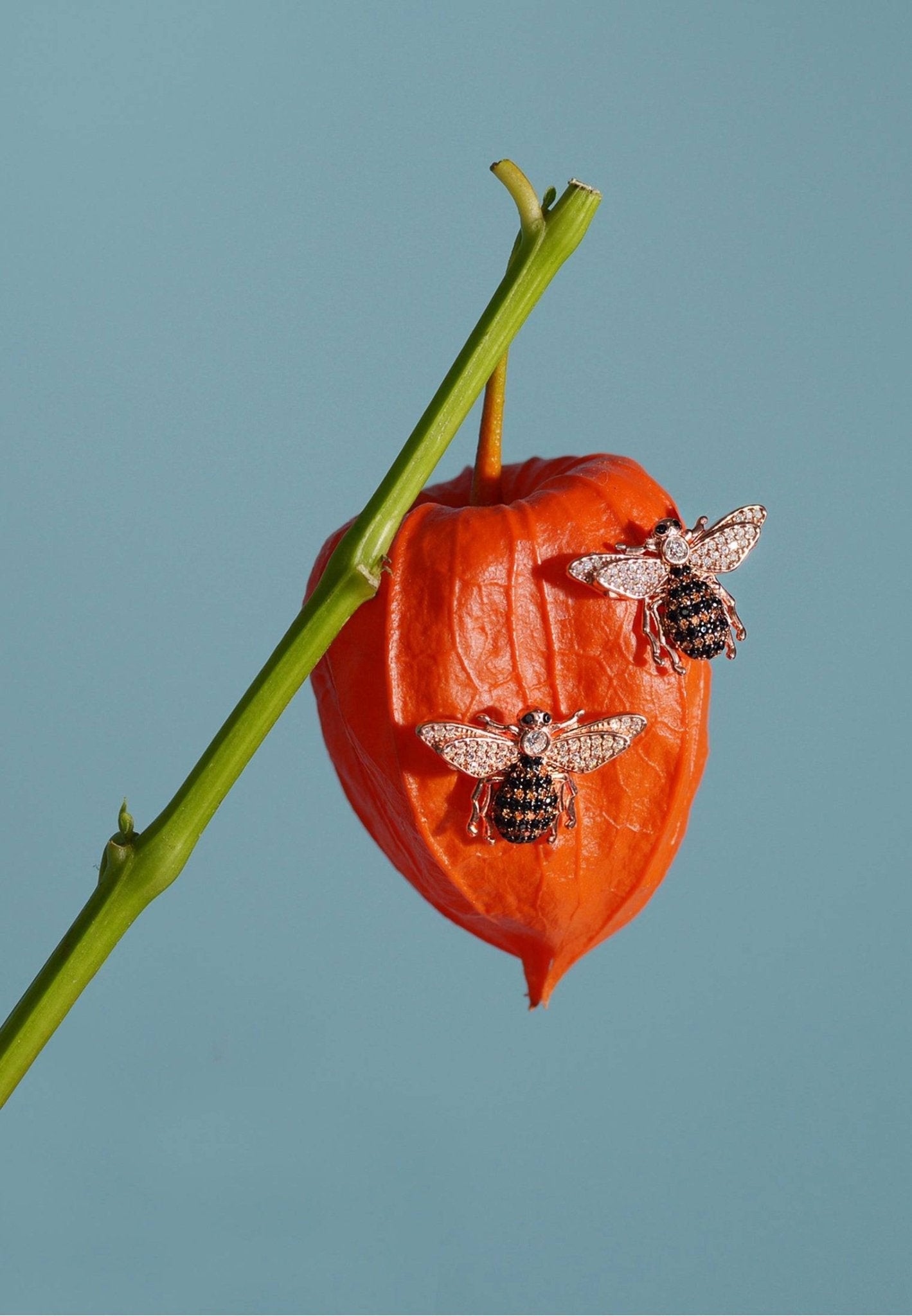Honey Bee Stud Earrings Rosegold