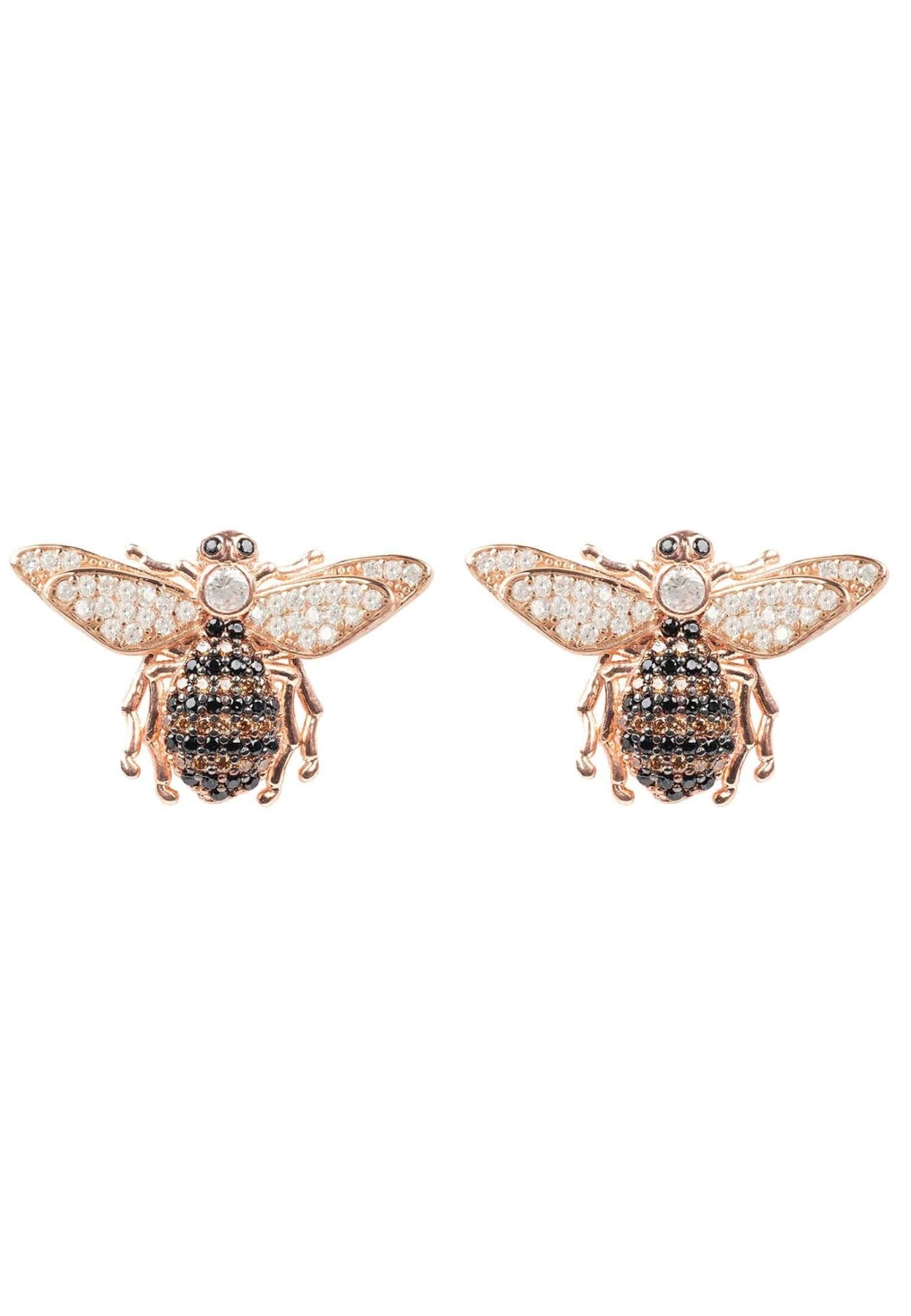 Honey Bee Stud Earrings Rosegold