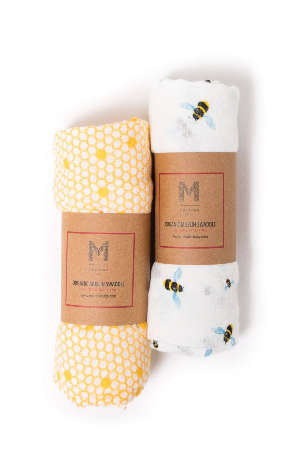 ORGANIC SWADDLE SET - BUSY BEES (Bee + Hive)