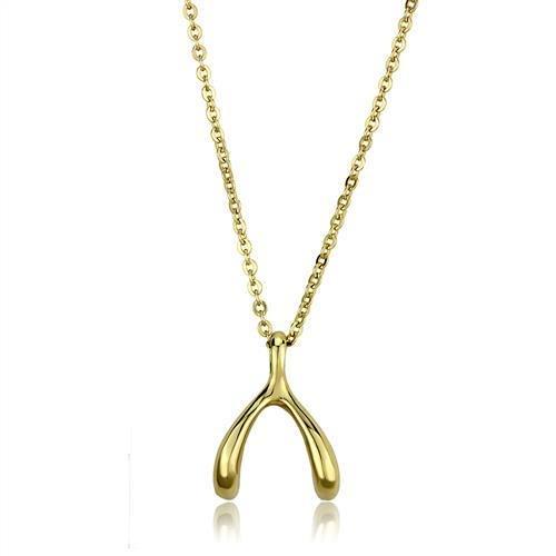 TK2528 - IP Gold(Ion Plating) Stainless Steel Chain Pendant with No