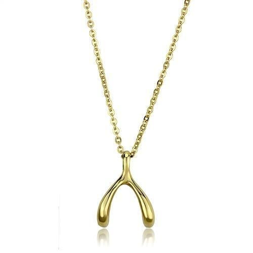 TK2528 - IP Gold(Ion Plating) Stainless Steel Chain Pendant with No